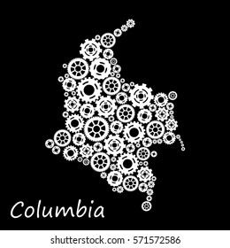 Abstract map of Colombia. Vector illustration.