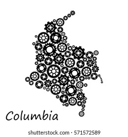 Abstract map of Colombia. Vector illustration.