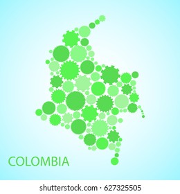 Abstract map of Colombia. Vector illustration.