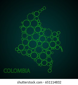Abstract map of Colombia. Vector illustration.