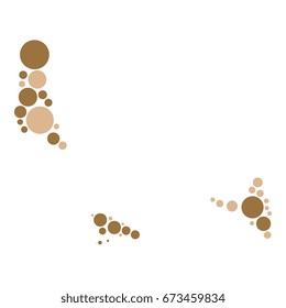 abstract map of comoros filled with circles of different sizes