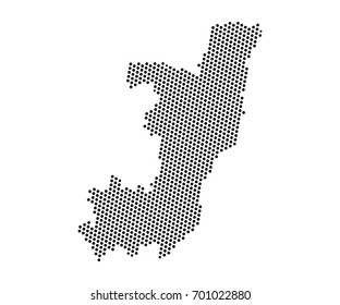 Abstract map of Congo dots planet, lines, global world map halftone concept. Vector illustration eps 10.