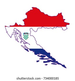 Abstract Map of Croatia