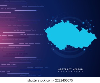 Abstract map of Czech Republic technology with hi-tech digital data connection system background circuit.