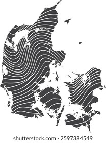 abstract map of Denmark with wave pattern