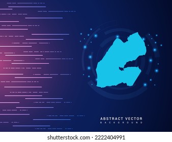 Mapa abstracto de la tecnología de Yibuti con el circuito de fondo del sistema de conexión de datos digitales de alta tecnología.