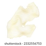abstract map of Djibouti - vector illustration of striped gold colored map