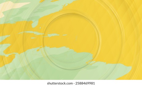 Abstract Map of Dominica and Surrounding Regions with Circular Patterns. Vibrant Abstract Map.