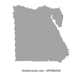 Abstract map of Egypt dots planet, lines, global world map halftone concept. Vector illustration eps 10.