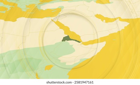 Abstract Map of Eritrea and Surrounding Regions with Circular Patterns. Vibrant Abstract Map.