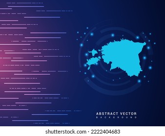 Mapa abstracto de la tecnología de Estonia con el circuito de fondo del sistema de conexión de datos digitales de alta tecnología.