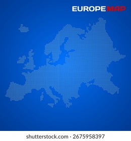 Abstrakte Europakarte mit gepunktetem Stil, Vektorgrafik