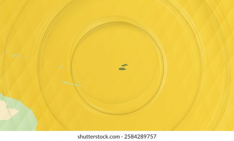 Abstract Map of Fiji and Surrounding Regions with Circular Patterns. Vibrant Abstract Map.