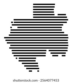 Abstract map of Gabon showing the country with horizontal black lines