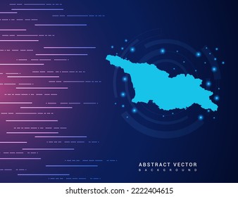 Abstract map of Georgia technology with hi-tech digital data connection system background circuit.