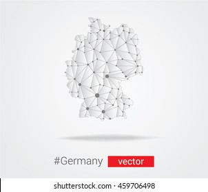 Abstract map of Germany with futuristic view, vector