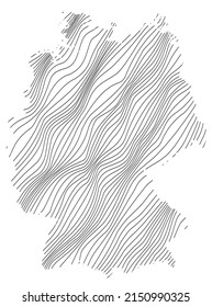 abstract map of Germany - vector illustration of striped map