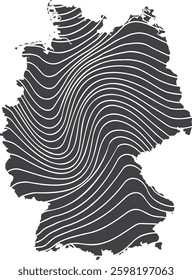 abstract map of Germany with wave pattern	
