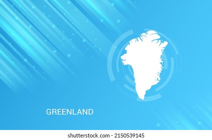 Mapa abstracto del circuito de Groenlandia circular suave fondo azul claro.