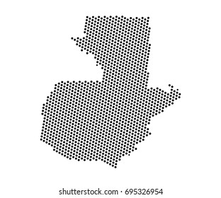 Abstract map of Guatemala dots planet, lines, global world map halftone concept. Vector illustration eps 10.