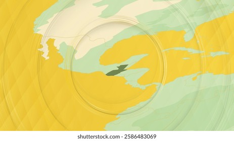 Abstract Map of Guatemala and Surrounding Regions with Circular Patterns. Vibrant Abstract Map.