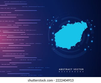 Abstract map of Hainan technology with hi-tech digital data connection system background circuit.