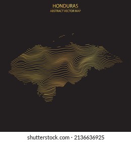 abstrakte Karte von Honduras - Vektorgrafik von gestreifter goldfarbener Karte