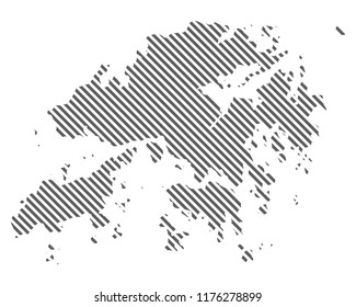 Abstract map of Hong Kong. Diagonal lines. Vector eps10