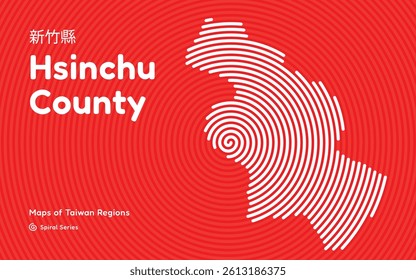 Abstract Map of Hsinchu County in a Circular Spiral Pattern. Taiwan regions map