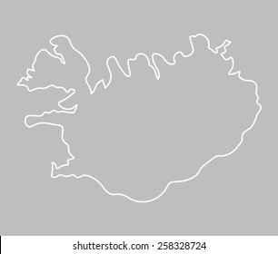 abstract map of Iceland