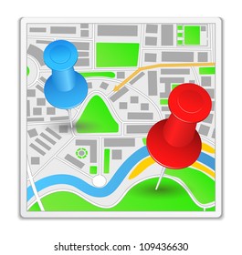 Abstract map icon, vector eps10 illustration