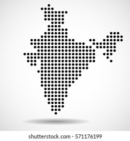 Abstract Map Of India From Round Dots, Vector Illustration Eps 10