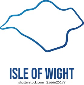 Abstract map of Isle of Wight U.A. Outline blue gradient hand drawn simplified shape. Use for wall art, travel blog, news article