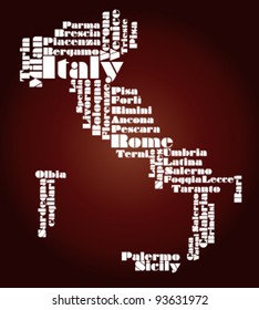 abstract map of Italy