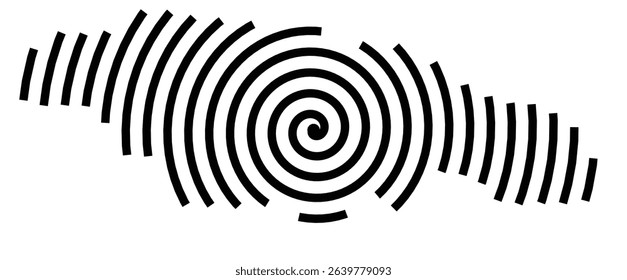 Abstract map of Jamaica showing the country with a black spiral line
