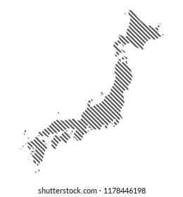Abstract map of Japan. Diagonal lines. Vector eps10.