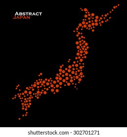 Abstract map of Japan. Vector illustration. Eps 10