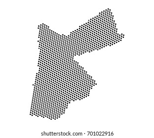 Abstract map of Jordan dots planet, lines, global world map halftone concept. Vector illustration eps 10.