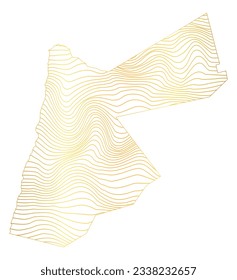 abstract map of Jordan - vector illustration of striped gold colored map