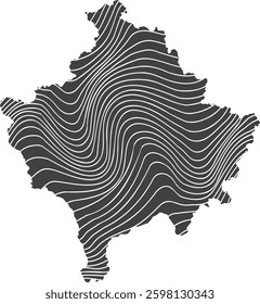 abstract map of Kosovo with wave pattern	
