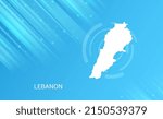 Abstract map of Lebanon circuit circle smooth light blue background.