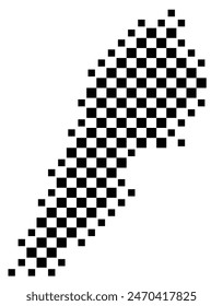 Abstract map of Lebanon showing the country with a pattern of black and white squares like a chessboard