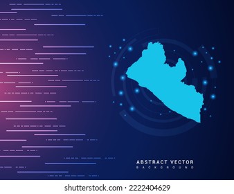 Mapa abstracto de la tecnología de Liberia con el circuito de fondo del sistema de conexión de datos digitales de alta tecnología.