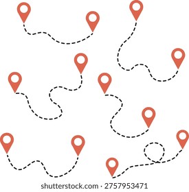 Abstract Map Location Pins Route Vector