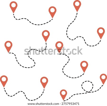 Abstract Map Location Pins Route Vector
