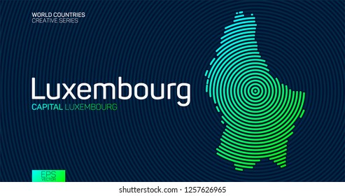 Abstract map of Luxembourg with circle lines