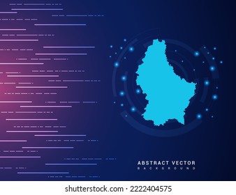 Mapa abstracto de la tecnología luxemburguesa con el circuito de fondo del sistema de conexión de datos digitales de alta tecnología.