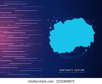 Abstract map of Macedonia technology with hi-tech digital data connection system background circuit.