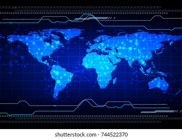 abstract map with mesh technology background. illustration vector design
