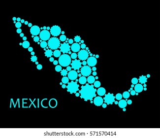 Abstract map of Mexico. Vector illustration.